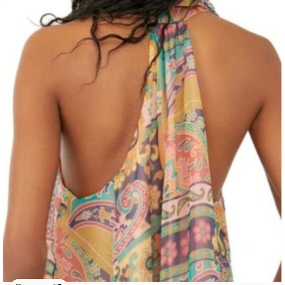 FREE PEOPLE‎ Women's Size M Strawberry Print Sleeveless Boho Festival Top - Picture 7 of 7